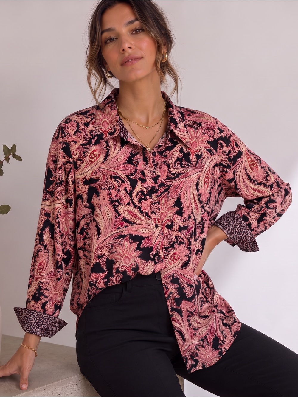 CHAPS Paisley Button Up Shirt